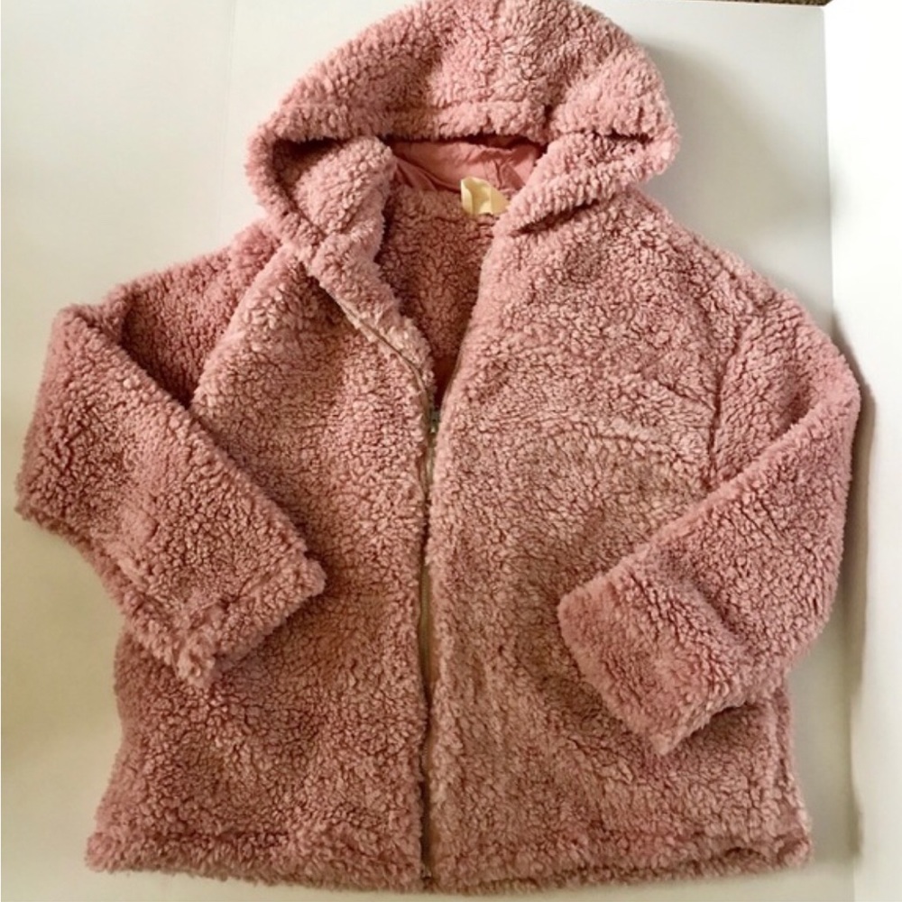 Teddybear hooded lined blush tonal jacket